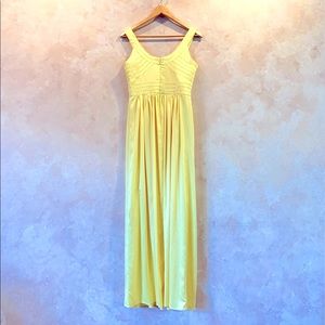 Long Yellow Satin Dress for Occasions